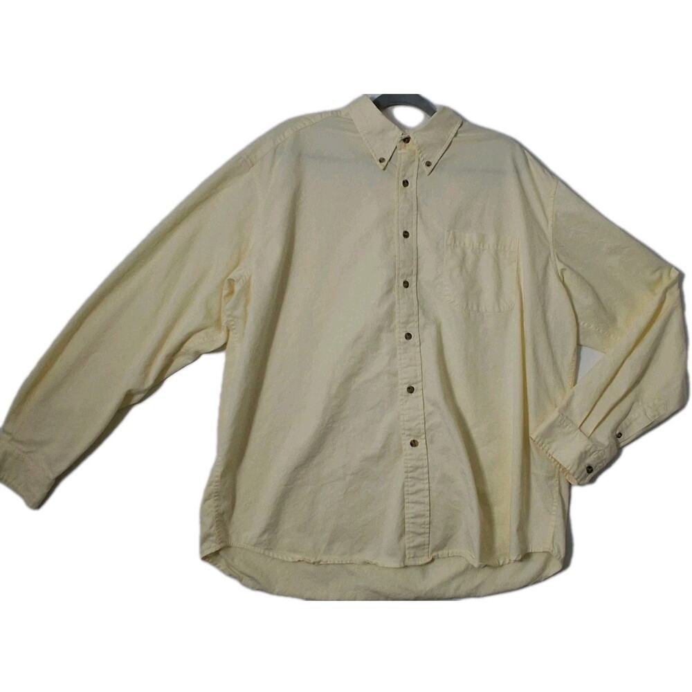 Eddie Bauer Shirt Men's Size XL Yellow Authentic Outdoor Outfitter Button Down